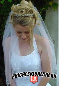 Прически свадебные с короткой фатой